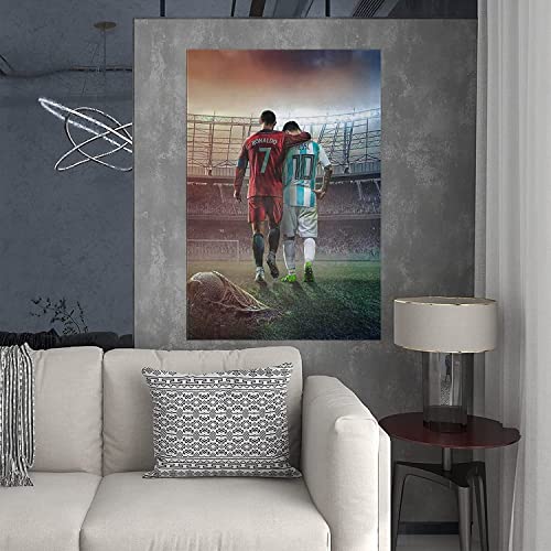 KARTMEN Art Football Stars Cristiano Ronaldo and Lionel Messi Canvas Poster Art Wall Decor (Unframed) 12in�18in(30cm�45cm) (Messi and Ronaldo) - Image 3