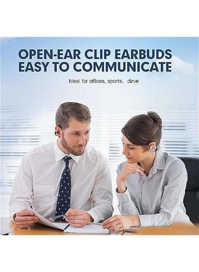 Generic - Clip On Earbuds Wireless Bluetooth Ear Clips Ear Buds Open Ear Headphones Ear Cuffs Wireless Ear Clip Bone Conduction Headphones Waterproof Sports Running Earphones for Small Ear Canal - Image 1