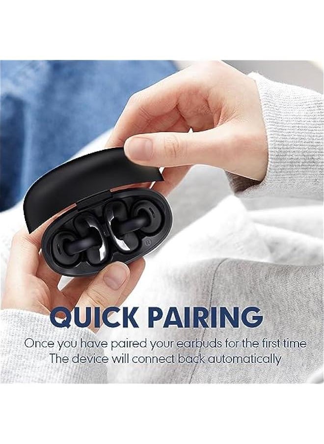Generic - Clip On Earbuds Wireless Bluetooth Ear Clips Ear Buds Open Ear Headphones Ear Cuffs Wireless Ear Clip Bone Conduction Headphones Waterproof Sports Running Earphones for Small Ear Canal - Image 1