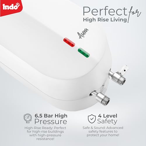 Indo Aura 3 Litres Instant water heater (Geyser) with 4 Layer Safety | 3000 W heating element | Rust proof body | 2 Years Product warranty | 5 years tank warranty | (White) - Image 4