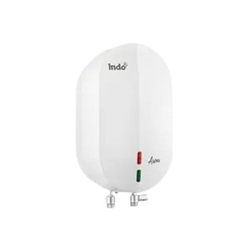 Indo Aura 3 Litres Instant water heater (Geyser) with 4 Layer Safety | 3000 W heating element | Rust proof body | 2 Years Product warranty | 5 years tank warranty | (White) - Image 1