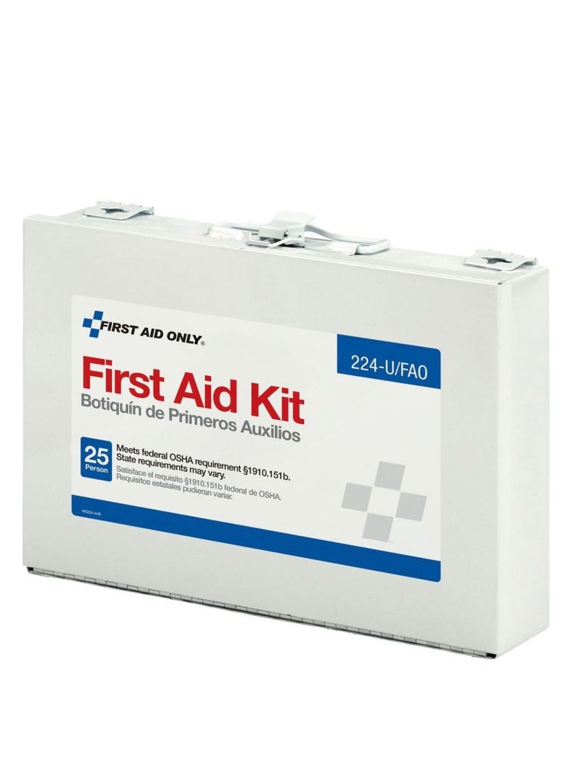 First Aid Only First Aid Kit, 25 Person potable metal case kit  - Image 1