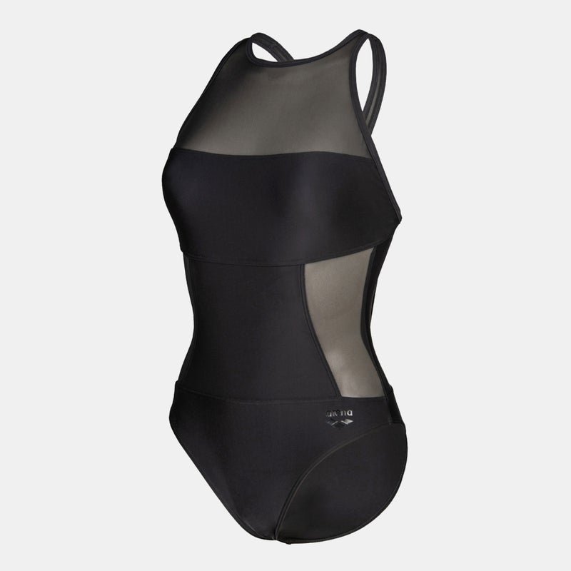 arena Women’s Mesh Panel Vent Back One-Piece Swimsuit - Image 1