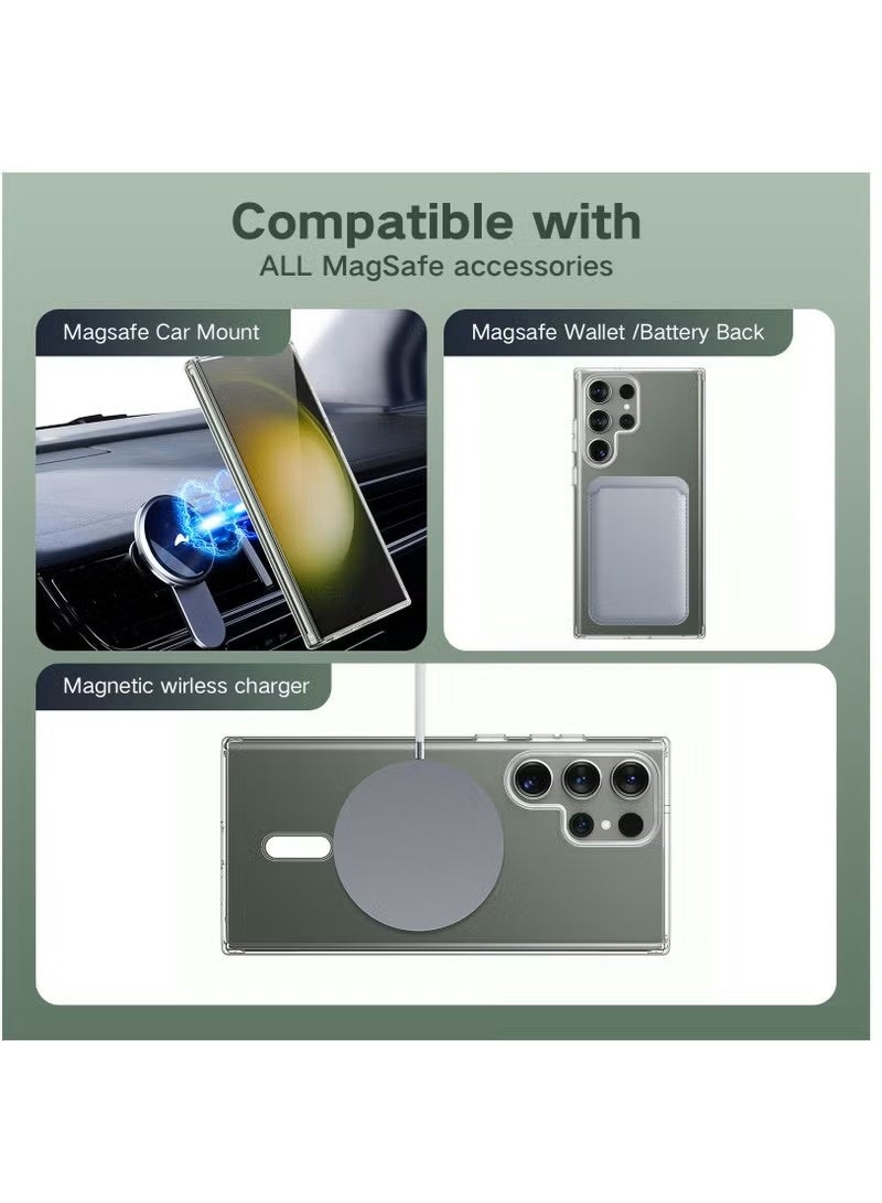 general Magnetic Crystal Clear Case for Samsung Galaxy S24 Ultra – Shockproof & MagSafe Compatible - Image 3