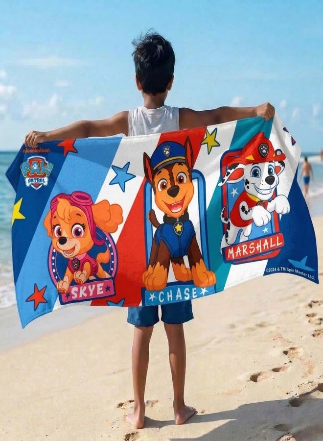 Athom Living Paw Patrol Kids Cotton Bath Towel – Soft, Super Absorbent, Vibrant Design, Perfect for Girls, Quick-Dry, Comfortable & Fun Bath Time Towel |350GSM, 60x120cm - Image 3