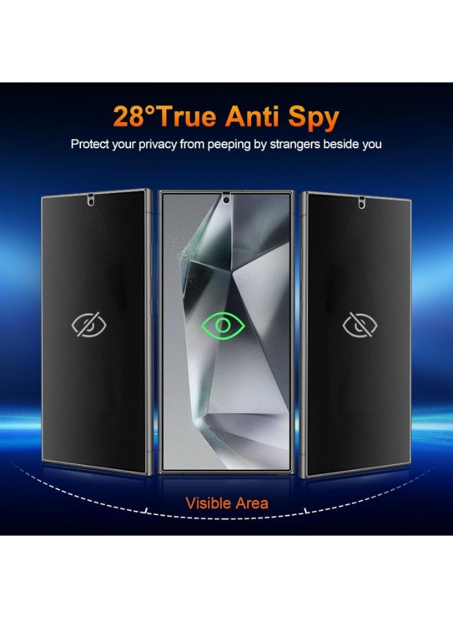 Muzz For Samsung Galaxy S24 Ultra Matte Privacy Screen Protector, 2 Pack, 28° Anti-Spy Flexible TPU Full Coverage Film, Anti-Glare, Anti-Fingerprint (Galaxy S24 Ultra) - Image 5