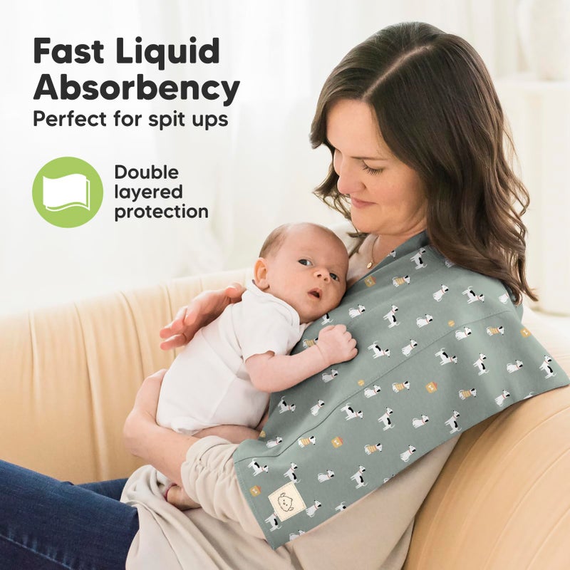 KeaBabies Organic Burp Cloths Baby Boy, Girl - 6-Pack Large Cotton Burping Cloths for Babies, Spit Up Rags, Super Absorbent, Ultra Soft Newborn Rag, Gender Neutral, Machine Washable, Durable(Pets & Paws) - Image 2