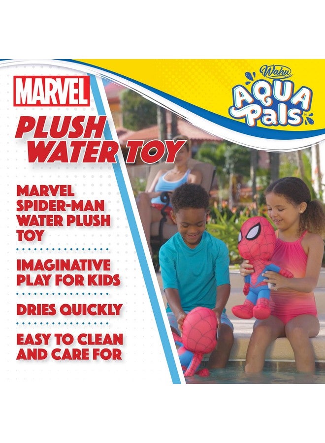 واهو لعبة مائية من القطيفة Aqua Pals Marvel Spider-Man للأطفال بعمر 2+ مع تقنية Aquadry™، دمية قطيفة قابلة للغسل في حمام السباحة وحوض الاستحمام، متوسطة الحجم، أحمر/أزرق - Image 2