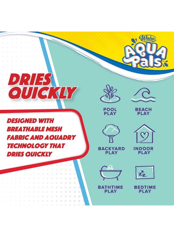 واهو لعبة مائية من القطيفة Aqua Pals Marvel Spider-Man للأطفال بعمر 2+ مع تقنية Aquadry™، دمية قطيفة قابلة للغسل في حمام السباحة وحوض الاستحمام، متوسطة الحجم، أحمر/أزرق - Image 4