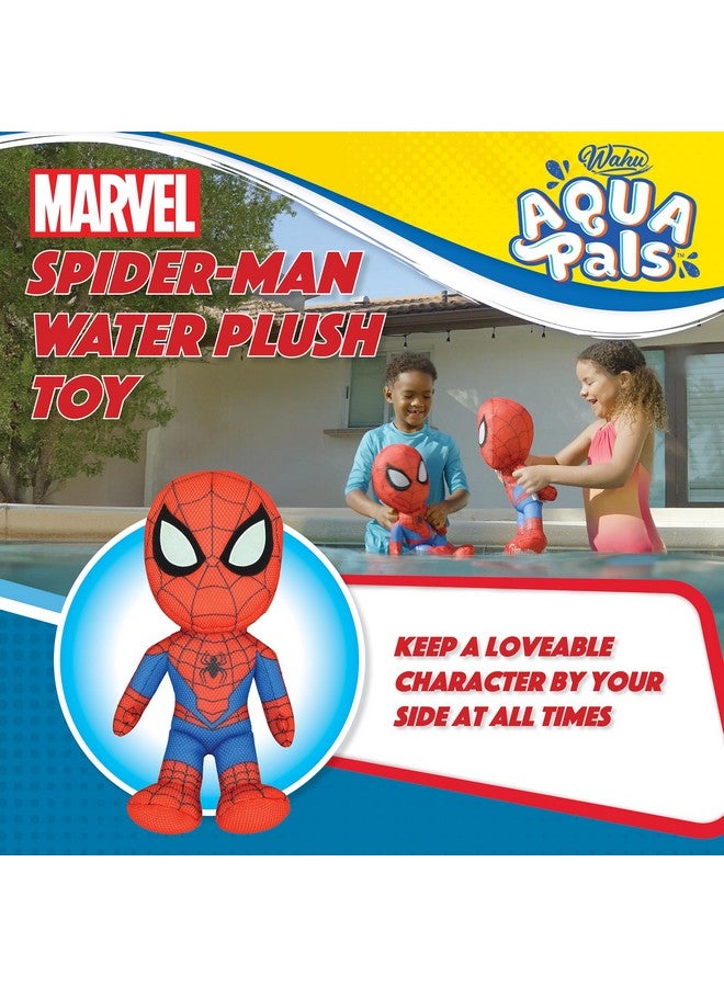 واهو لعبة مائية من القطيفة Aqua Pals Marvel Spider-Man للأطفال بعمر 2+ مع تقنية Aquadry™، دمية قطيفة قابلة للغسل في حمام السباحة وحوض الاستحمام، متوسطة الحجم، أحمر/أزرق - Image 3