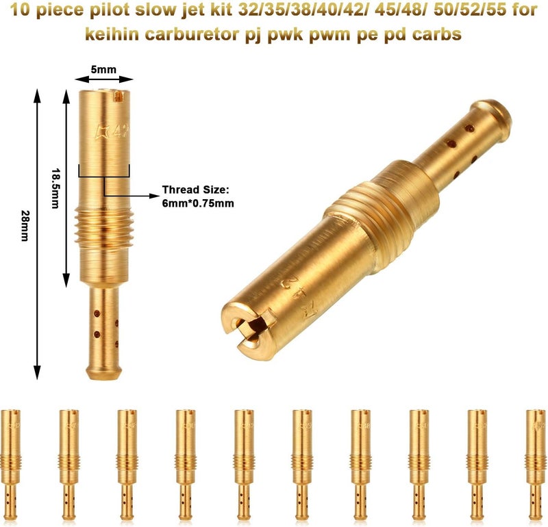 Mudder 20 Pieces Carburetor Main Jet Kit, Include 10 Pieces Carburetor Main Jet and 10 Pieces Slow Jet Kit Compatible with Keihin OKO KOSO PE and for PWK Carb - Image 3