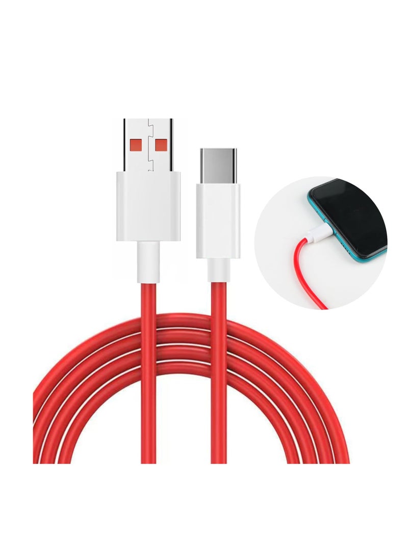 1Pack [11V/7.3A] Cable for OnePlus 14 /13 /12 /12R /11 /11/ 10pro/9/8t/7Pro/6T, Warp Charger Cable for Oneplus 3.3ft USB A To USB C - Image 1