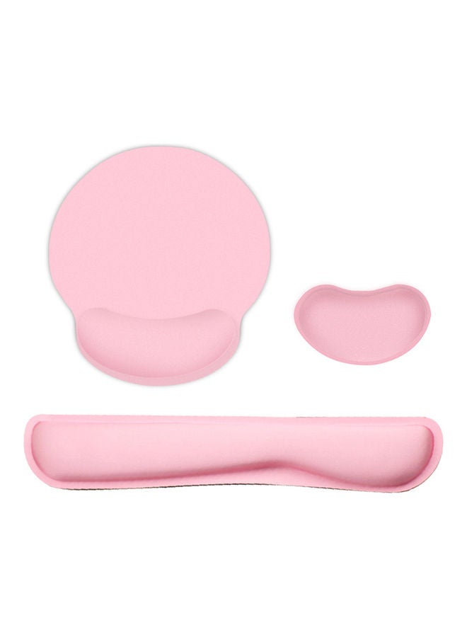 NIBEMINENT Keyboard Wrist Rest Mouse Pad Set Pink  - Image 1