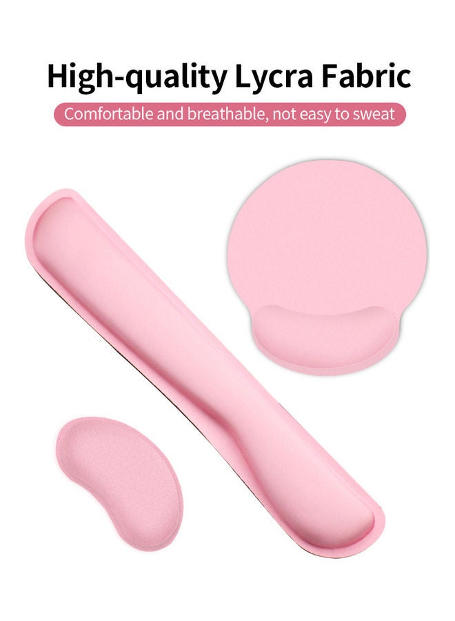 NIBEMINENT Keyboard Wrist Rest Mouse Pad Set Pink  - Image 5
