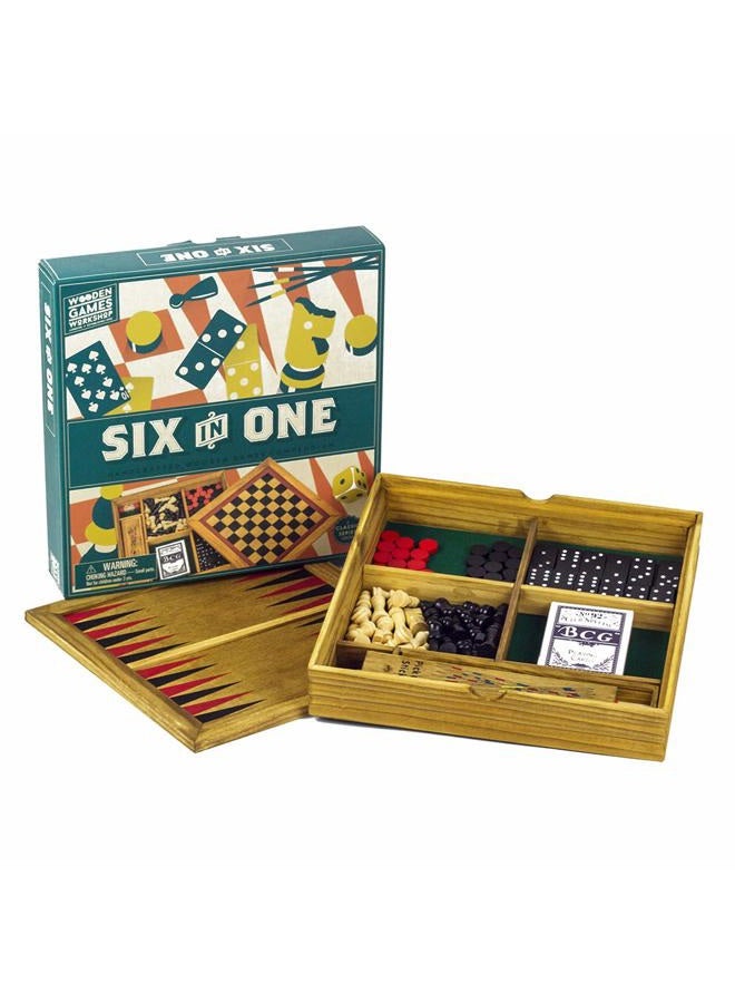 Professor Puzzle 6-in-1 Compendium Wooden Games - Image 1