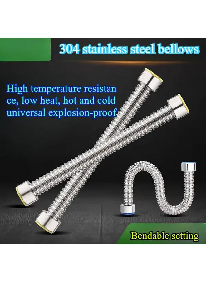 1pc 304 Stainless Steel Corrugated Hose Heavy Duty Plumbing Connector For Water Heaters - Image 2