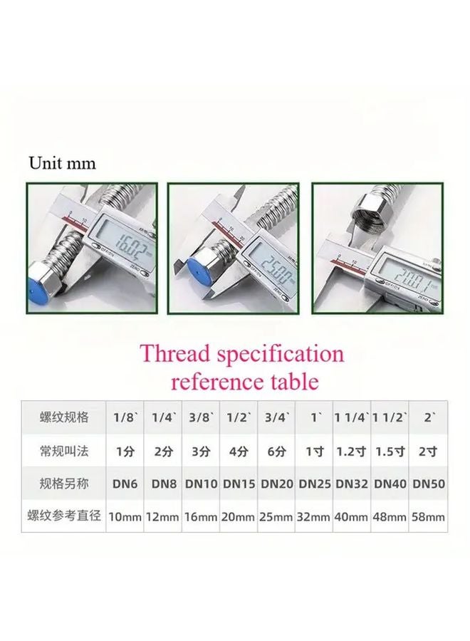 1pc 304 Stainless Steel Corrugated Hose Heavy Duty Plumbing Connector For Water Heaters - Image 5