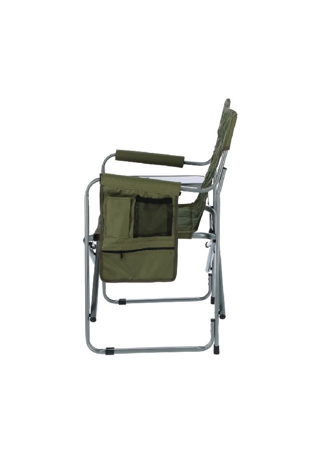 LIVING ACCENTS - Durable Foldable Design Chair with Side Table Green and Silver 87 X 64 X5 cm - Image 1