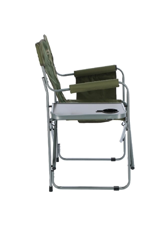 LIVING ACCENTS - Durable Foldable Design Chair with Side Table Green and Silver 87 X 64 X5 cm - Image 1