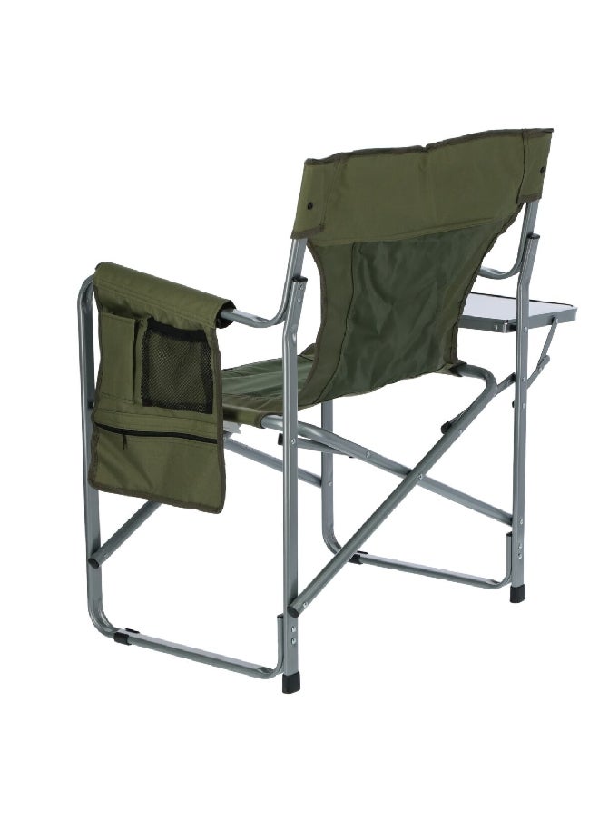 LIVING ACCENTS - Durable Foldable Design Chair with Side Table Green and Silver 87 X 64 X5 cm - Image 1