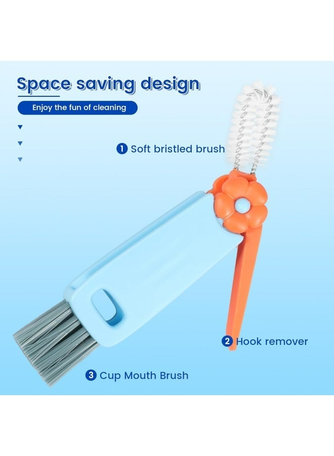 3 Pcs 3 in 1 Cup Lid Cleaning Brush, Crevice Cleaning Brush for Bottle Gap Tight Spaces Cup, Multifunctional Cleaning Brush Portable Cup Lid Cleaner, Water Bottle Cleaner Brush for Home Kitchen - Image 3