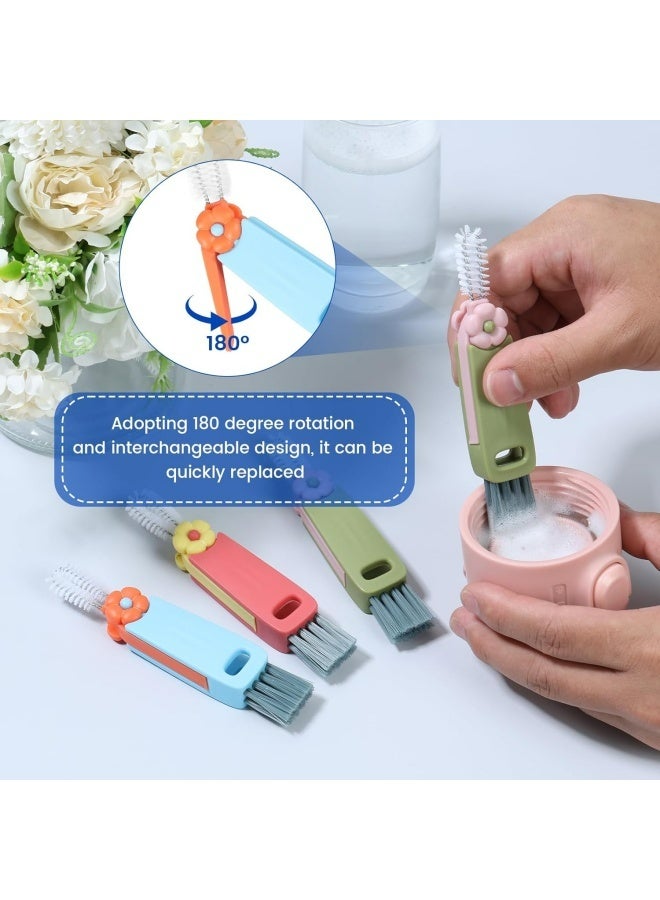 3 Pcs 3 in 1 Cup Lid Cleaning Brush, Crevice Cleaning Brush for Bottle Gap Tight Spaces Cup, Multifunctional Cleaning Brush Portable Cup Lid Cleaner, Water Bottle Cleaner Brush for Home Kitchen - Image 5