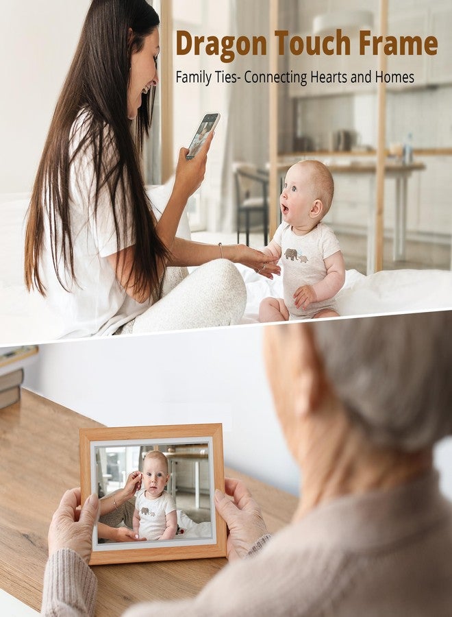 Dragon Touch Digital Picture Frame WiFi 10 inch IPS Touch Screen Digital Photo Frame Display, 32GB Storage, Auto-Rotate, Share Photos via App, Email, Cloud, Classic 10 Brown - Image 3