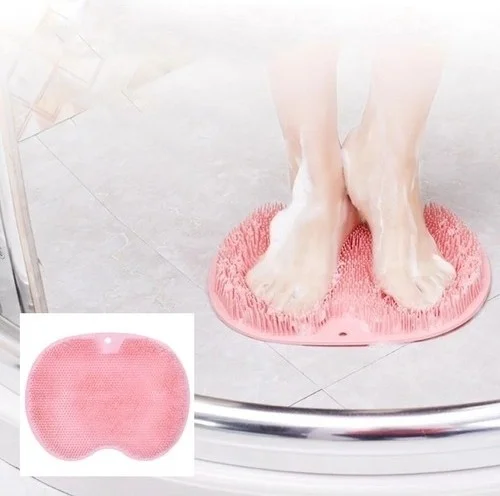 Safestore Practical Silicone Bath Brush with Suction Cup Massage Pad Back Foot Pad Washing Tool Back Washcloth Foot Mat