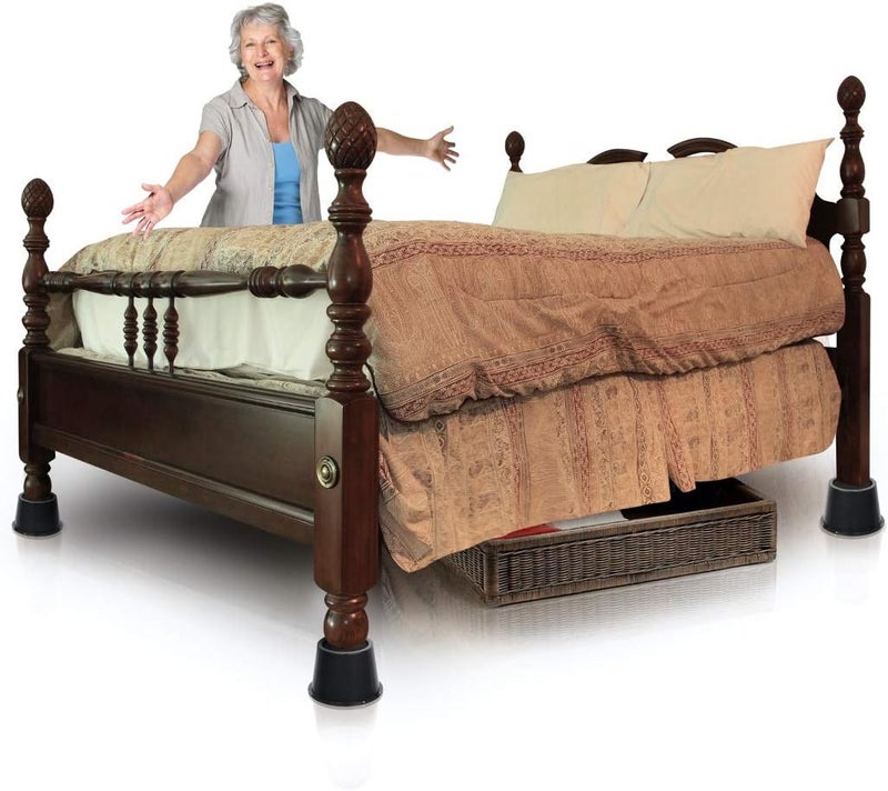 Slipstick CB672 رافعات سرير / أثاث متميزة بارتفاع 3 بوصة مع حامل عجلات معزز بالفولاذ، ترفع الارتفاع 3" (عبوة 4) تدعم 2,640 رطل، أسود، قابلة للتكديس مع CB671 - Image 3