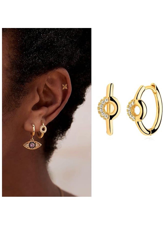 Mevecco Women Huggie Earrings Gold Hoop Sleeper 14K Gold Filled Small Simple Handmade Hypoallergenic Everyday Jewelry - Image 3