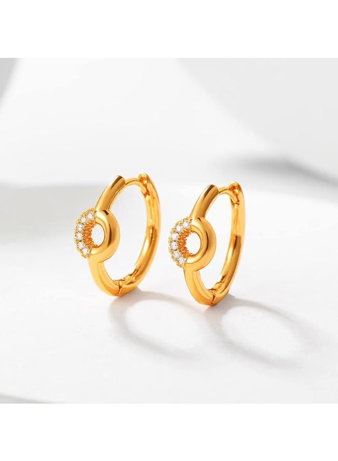 Mevecco Women Huggie Earrings Gold Hoop Sleeper 14K Gold Filled Small Simple Handmade Hypoallergenic Everyday Jewelry - Image 5