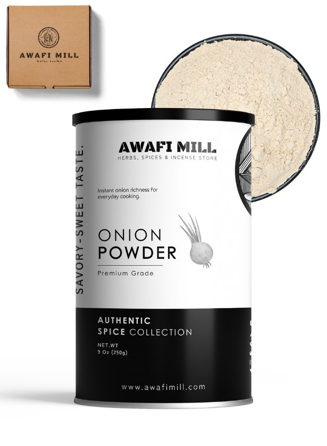 AWAFI MILL Onion Powder (Allium cepa) | Fine, Sweet–Savory All-Purpose Seasoning for Rubs, Marinades, Curries, Soups, Sauces, Snacks and Spice Blends - 250 g | 9 Oz (Pack Of 2) - Image 1