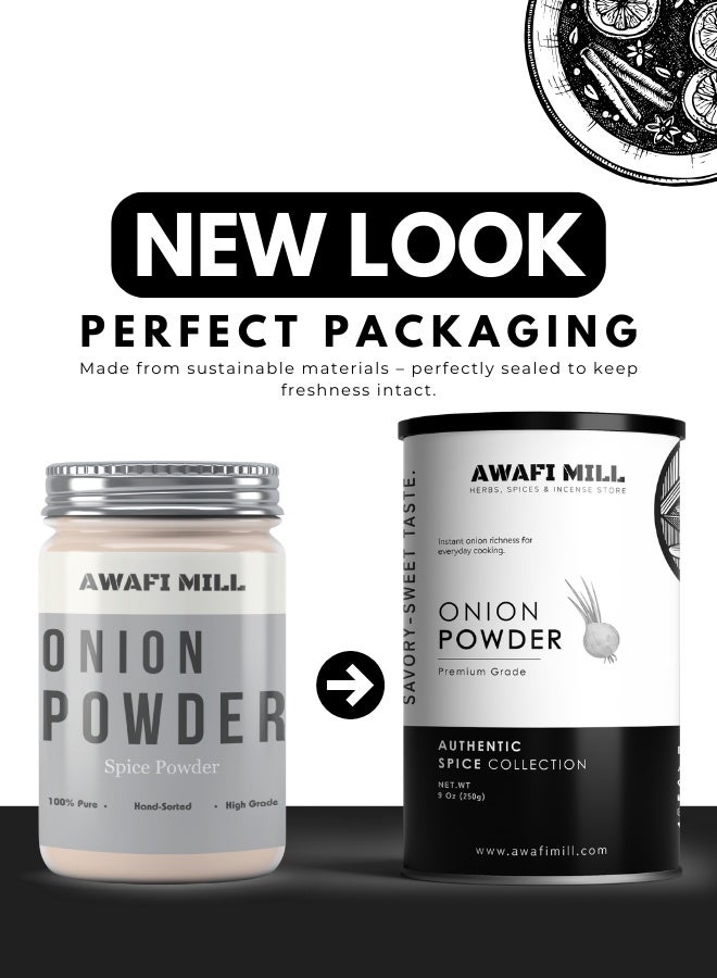 AWAFI MILL Onion Powder (Allium cepa) | Fine, Sweet–Savory All-Purpose Seasoning for Rubs, Marinades, Curries, Soups, Sauces, Snacks and Spice Blends - 250 g | 9 Oz (Pack Of 2) - Image 2