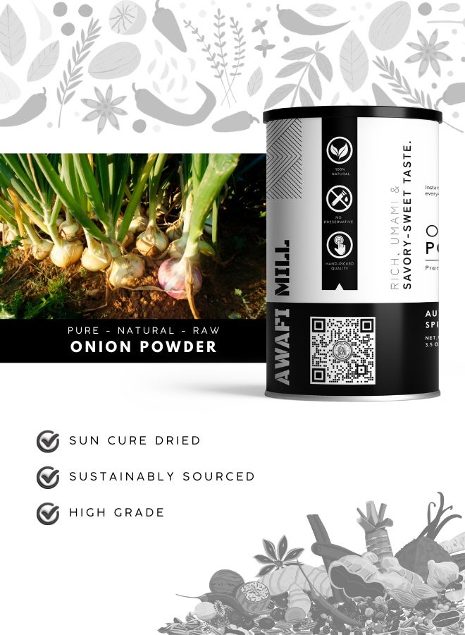 AWAFI MILL Onion Powder (Allium cepa) | Fine, Sweet–Savory All-Purpose Seasoning for Rubs, Marinades, Curries, Soups, Sauces, Snacks and Spice Blends - 250 g | 9 Oz (Pack Of 2) - Image 3