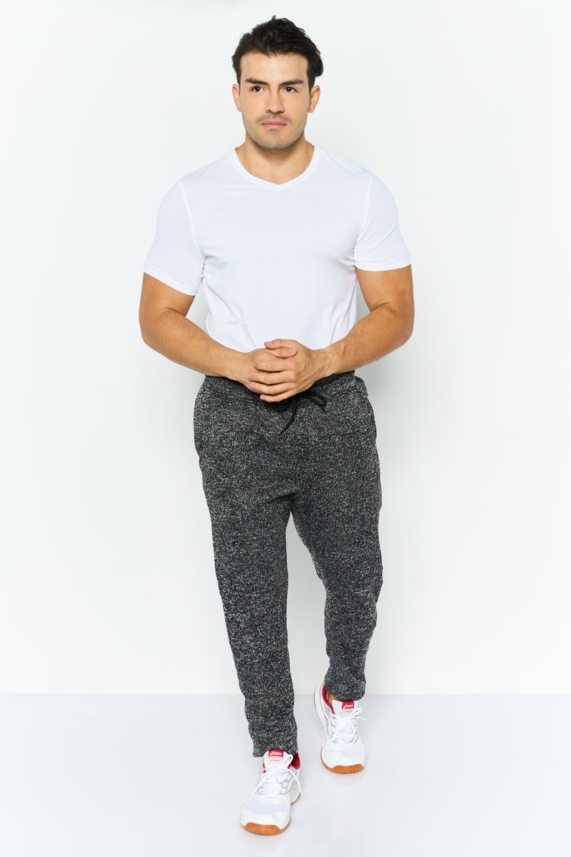 BKC Men Regular Fit Textured Jogger Pants, Charcoal - Image 2