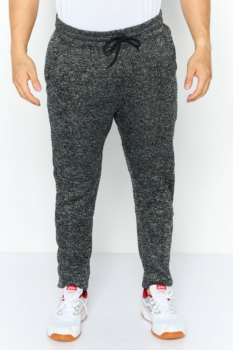 BKC Men Regular Fit Textured Jogger Pants, Charcoal - Image 1