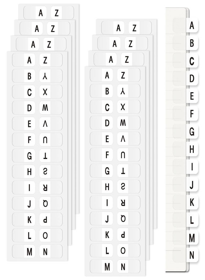 Aixoom A-Z Tabs Small Alphabet Index Tabs Self-Adhesive Index Tabs A-Z Letter Transparent Permanent Alphabetical Tabs for Notebooks Dictionary Files (208) - Image 1