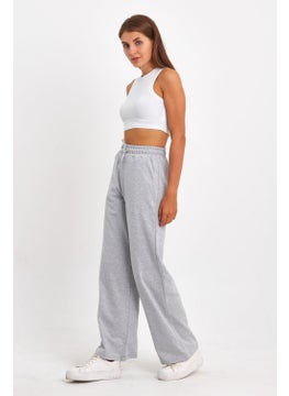 mmetalic Black-Grey Women's Seasonal Loose Wide Comfortable Leg 2-Piece Sweatpants with Side Pockets  - Image 3