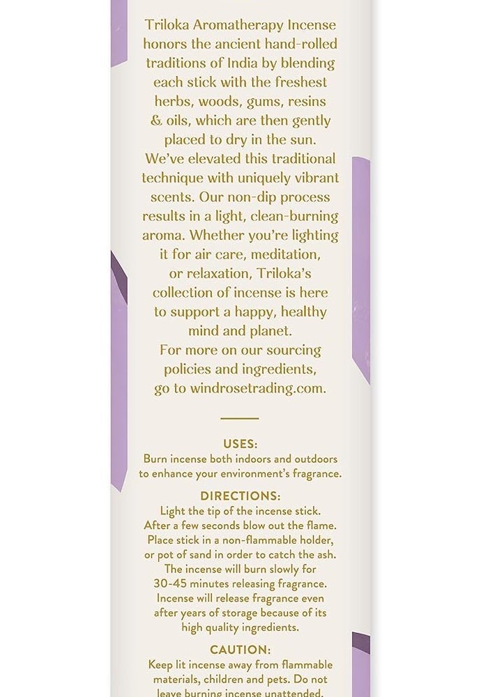 Triloka Original Incense Sticks - Lavender Fields Scent, 10 Sticks - Image 2