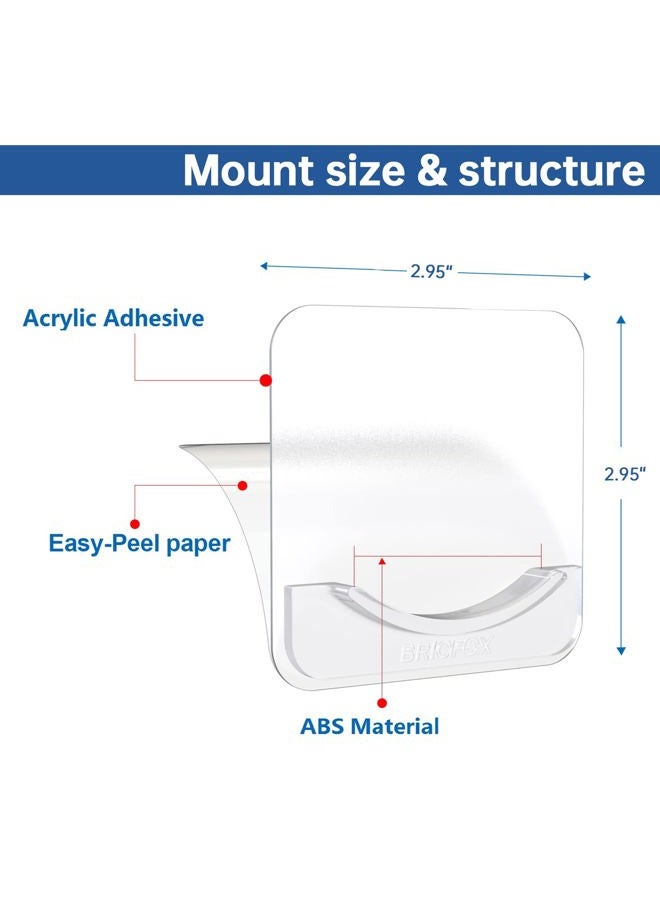 BRIOFOX Adhesive Shower Curtain Rod Holder | No Drilling | Invisible Wall Mount Holder | Transparent Rod Retainer, 2 Pack(Rod Not Included) - Image 5