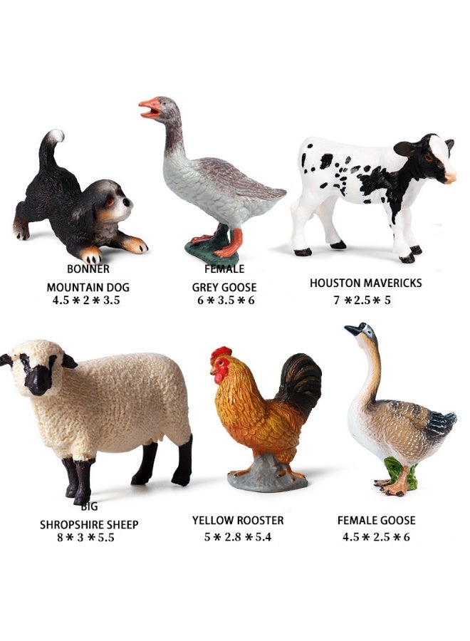 HALAMODO 6 PCS Poultry Animal Model Set , Realistic Solid Mini Farm Animal Toys, Poultry Action Figure Statues, Children Cognitive Simulation Educational Toys, Micro Cake Topper Decor, Kids Party Birthday Gift - Image 1