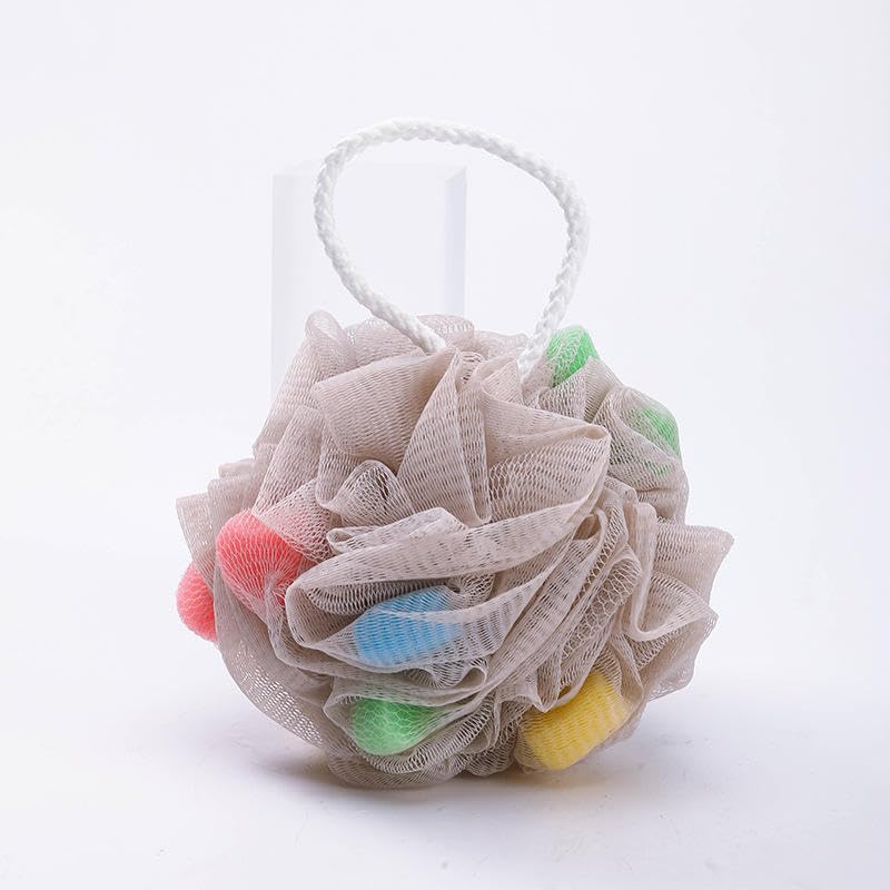 KUNFAIT Luxurious Sponge Shower Loofah for Spa-like Exfoliation and Relaxation | Mesh Pouf Shower Balls | Body Scrubber for Men & Women| Pack of 3 - Image 2