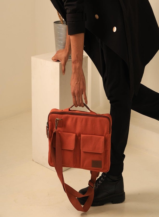 Mona B Cleveland Laptop Sleeve Bag for Men & Women - Stylish, Durable & Eco-Friendly (Burnt Orange) - Image 3