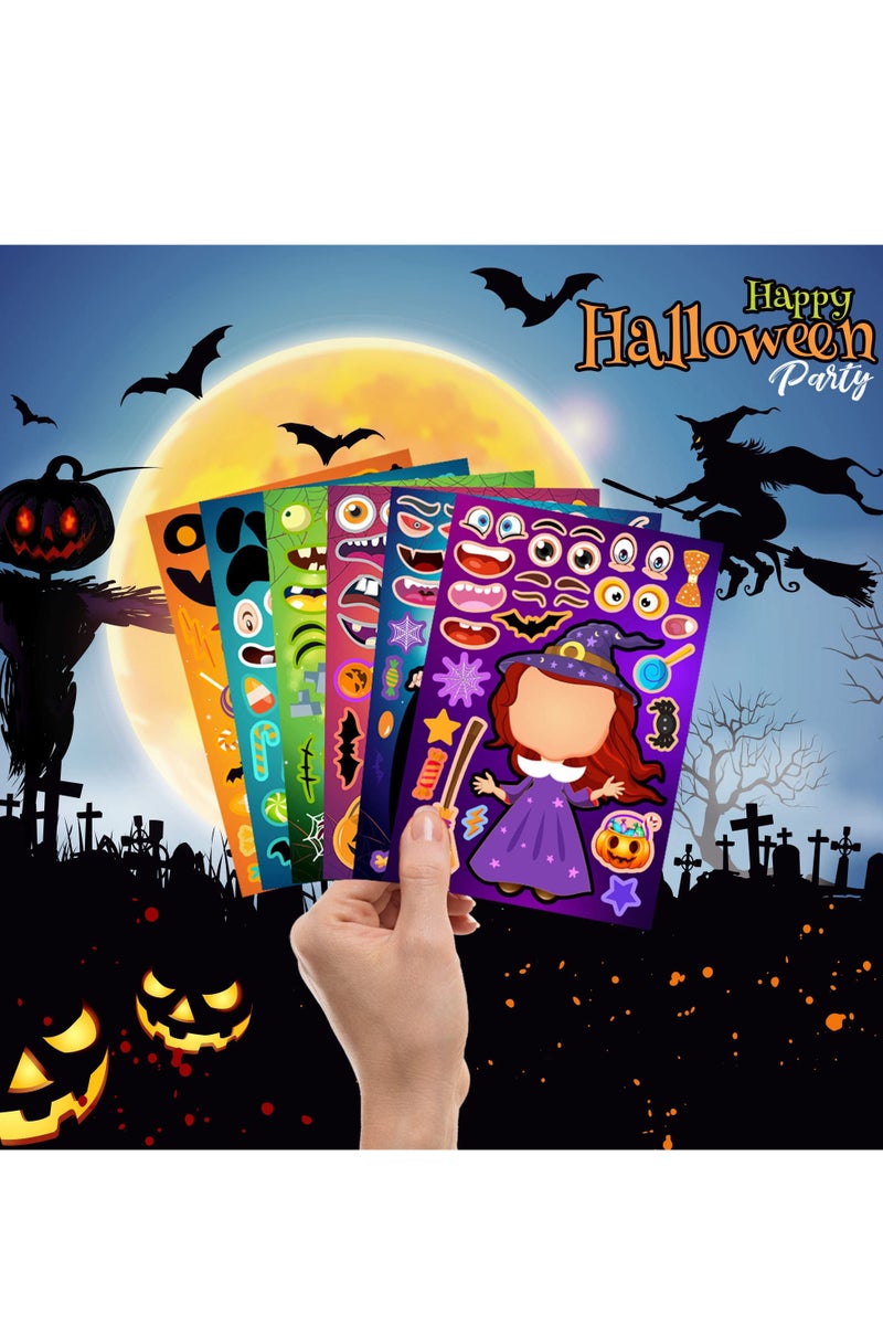 Chielor 36 Sheets Halloween Stickers for Kids Make Your Own Halloween Stickers, Halloween Activities Pumpkin Mummie Zombie Witche Monster Vampire for Party Favors - Image 5