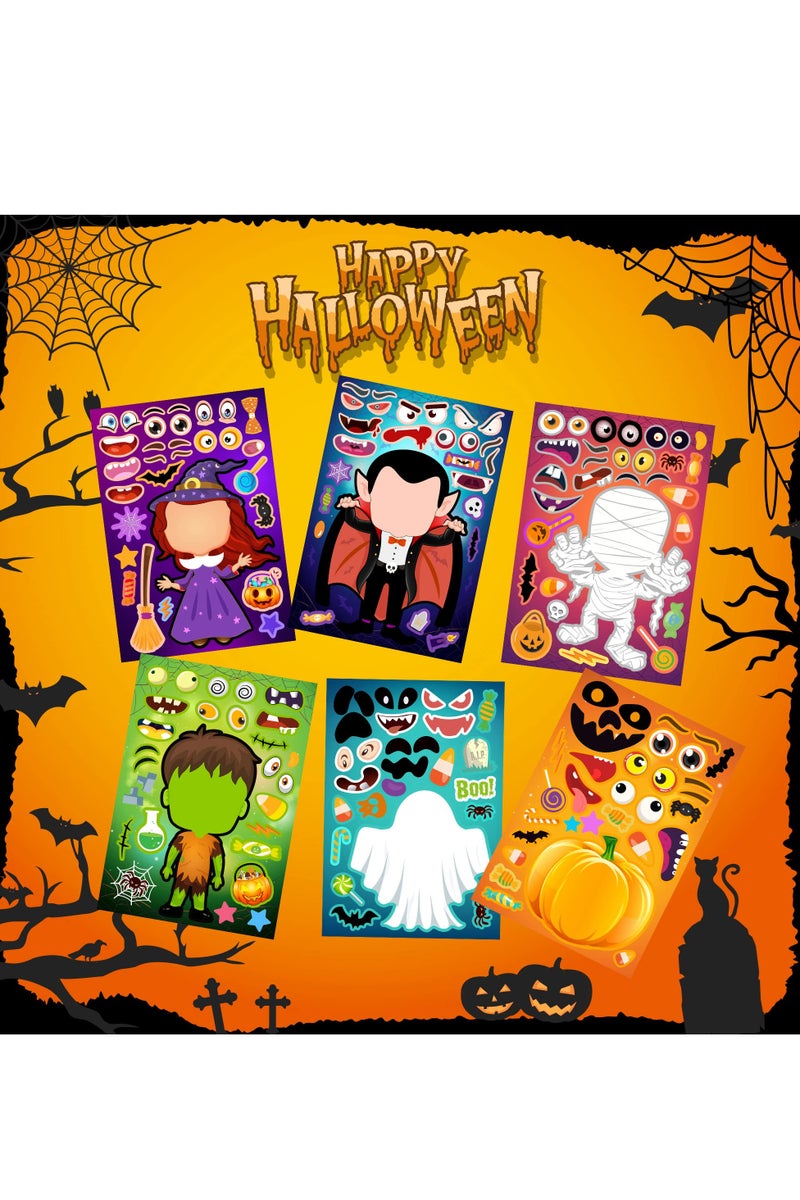Chielor 36 Sheets Halloween Stickers for Kids Make Your Own Halloween Stickers, Halloween Activities Pumpkin Mummie Zombie Witche Monster Vampire for Party Favors - Image 4
