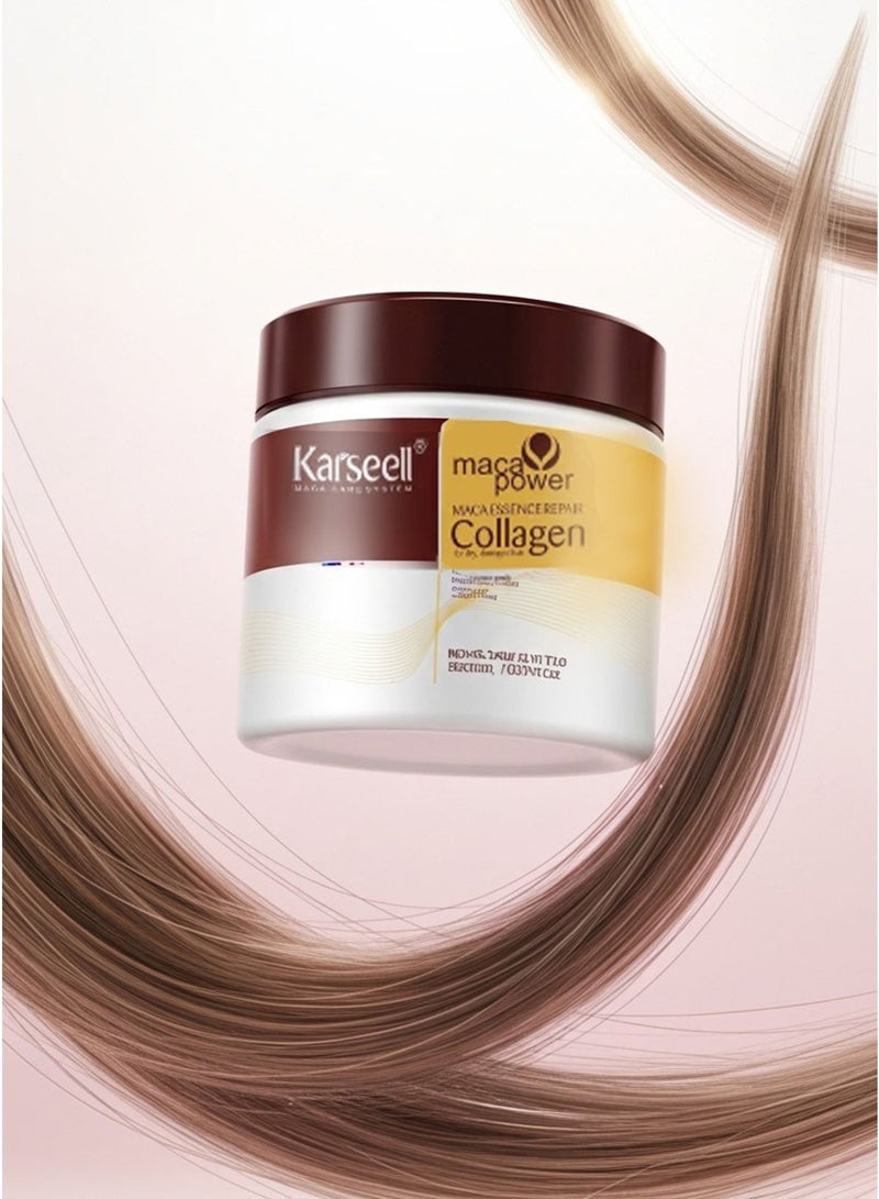 Karseell Collagen Hair Treatment Deep Repair Conditioning Argan Oil Collagen Hair Mask Essence for Dry Damaged Hair All Hair Types 16.90 oz 500 ml - Image 4