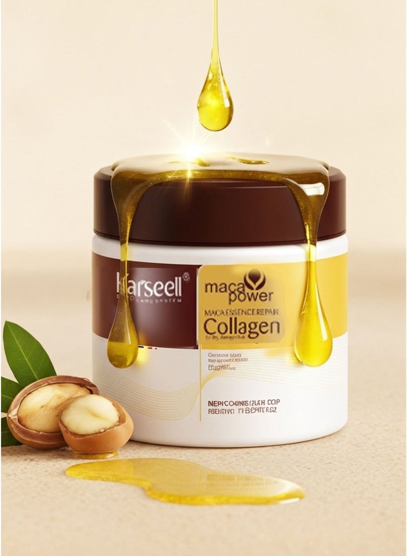 Karseell Collagen Hair Treatment Deep Repair Conditioning Argan Oil Collagen Hair Mask Essence for Dry Damaged Hair All Hair Types 16.90 oz 500 ml - Image 5