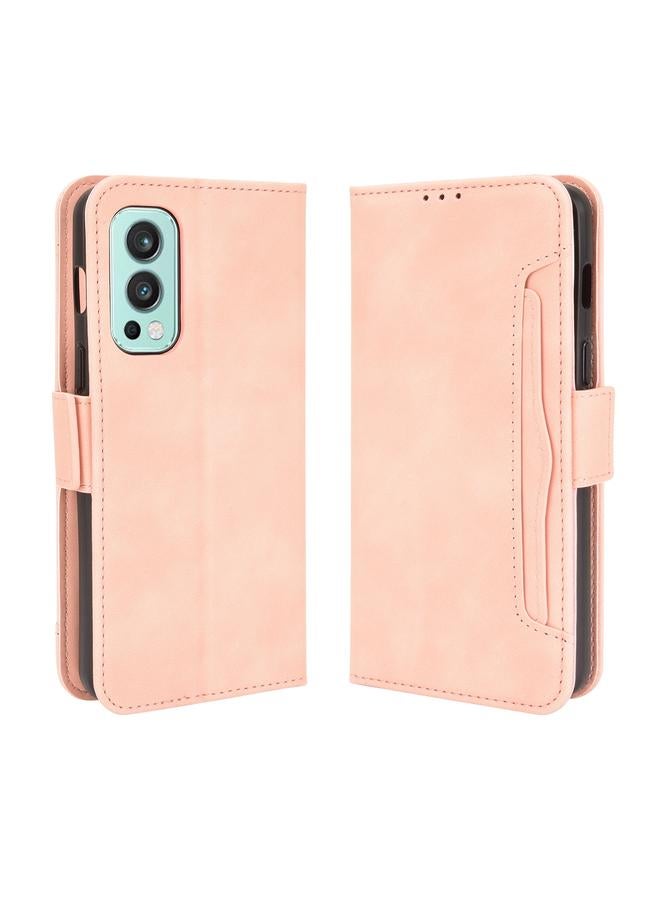 S-TOP Case For OnePlus Nord 2 5G Skin Feel Calf Pattern Horizontal Flip Leather Case with Holder & Card Slots & Photo Frame - Image 2