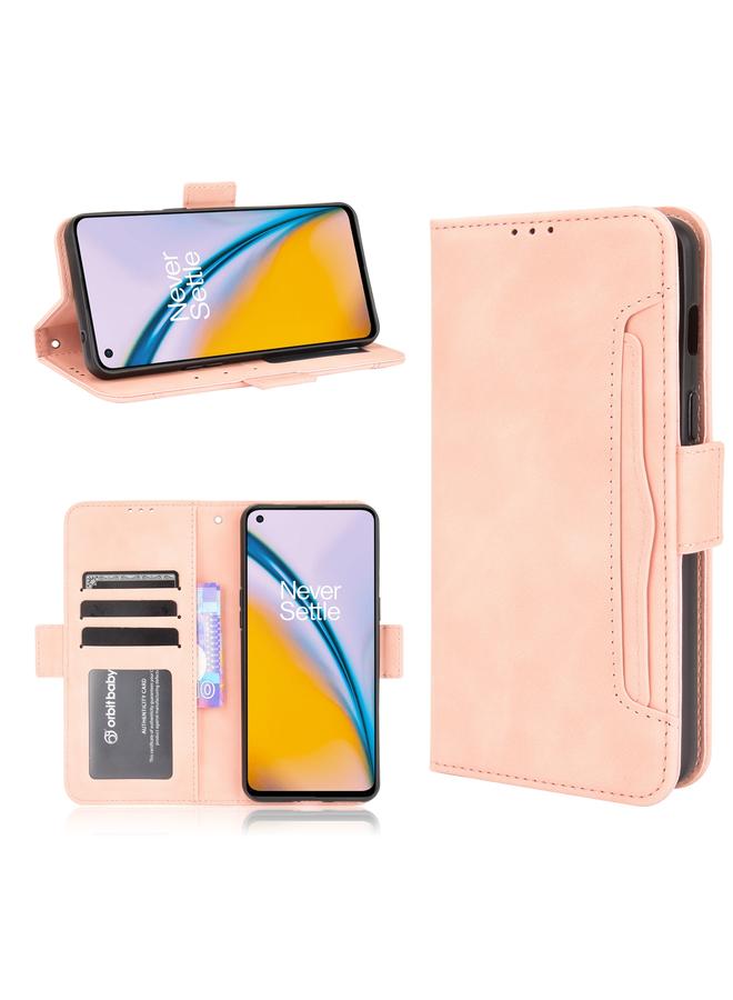 S-TOP Case For OnePlus Nord 2 5G Skin Feel Calf Pattern Horizontal Flip Leather Case with Holder & Card Slots & Photo Frame - Image 1