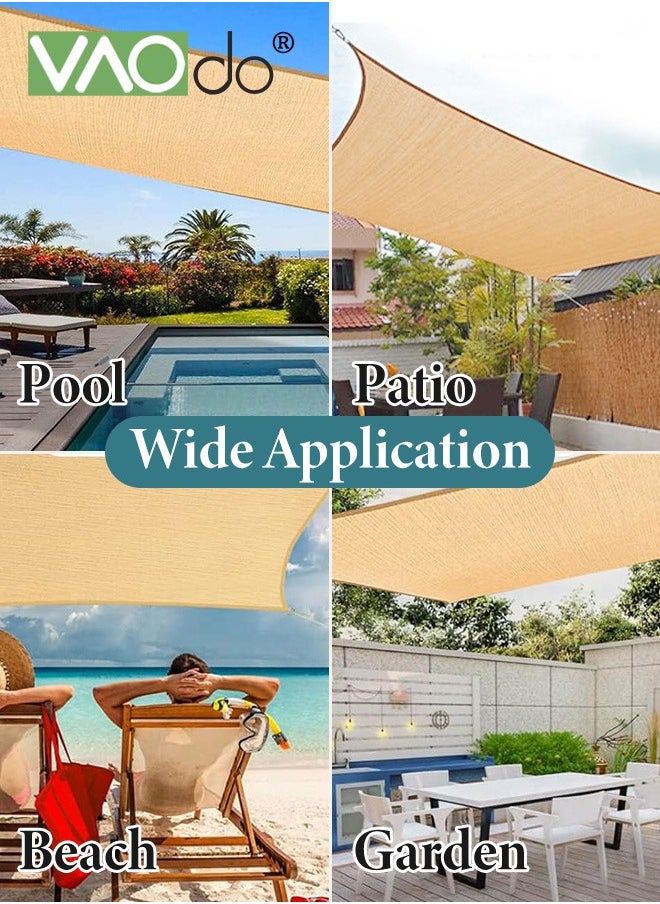 VAOdo Shade Sail Canopy 90% UV Block Permeable Sail Shade Cover for Patio Garden Pergola Backyard Outdoor Facility Activities 3.66*3.66CM  - Image 2